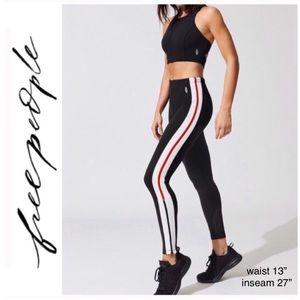 NWT Free People Dale Track Legging Black White